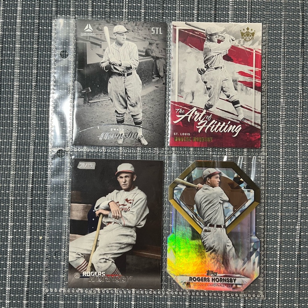 ⚾️ Panini/Topps Rogers Hornsby Baseball Sports Trading Cards, Set of 4